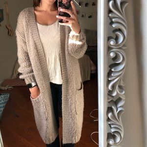 Long tan duster/cardigan